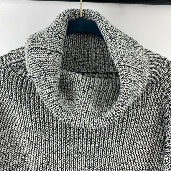 Gray Balloon Zipper Sleeve Cowl Neck Sweater Med - Picture 4 of 5